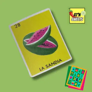 Lat'n Sweets Loteria Sandia Fabric Sticker  3"
