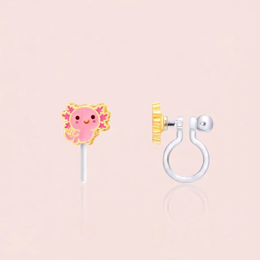 Girl Nation Pink Axolotl Clip-On Earrings