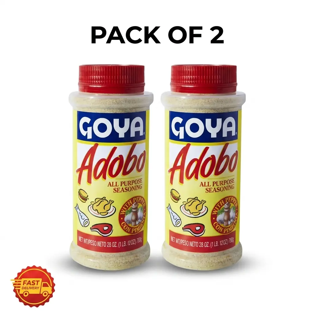 Pack of 2 Goya Adobo All-Purpose Seasoning with Pepper, 28 oz. – Classic Latin Seasoning Blend for Meats, Rice, Beans & Vegetables, Bulk Value Pack