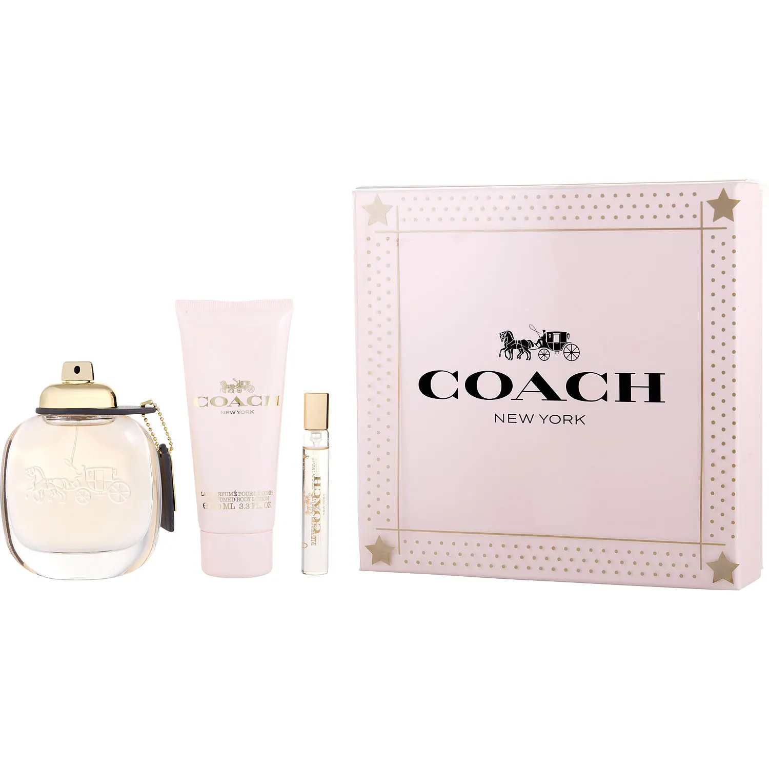 Coach Set-Eau De Parfum Spray 3 Oz & Body Lotion 3.3 Oz & Eau De Parfum Spray 0.25 Oz Mini For Women