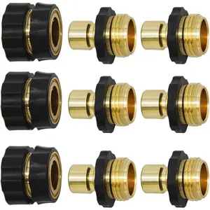 3/4" Garden Hose Connector, 9 count Garden Hose Quick Connect Fittings, Male and Female Quick Release Garden Hose Connector