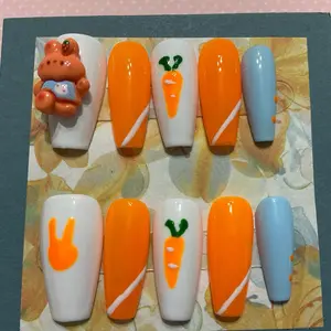 Fun, Hand Crafted & Designed Size  Large Press On Nails Set #299
