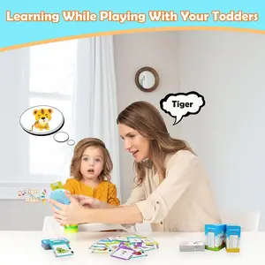 Spanish & English Talking Flash Cards for Toddler 1-6 Year Olds, Learning Montessori  with 214 Sight Words, Children's Sensory Preschool Learning Educational Birthday Gifts pocket speech therapy   Touchscreen  Camera Phone