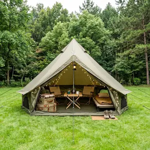 [Bellemave] 13.1FT Waterproof Glamping Yurt Tent with Built-in Stove Jack, Fits 8 People Family Camping Tent for Outdoor Parties & Camping﻿