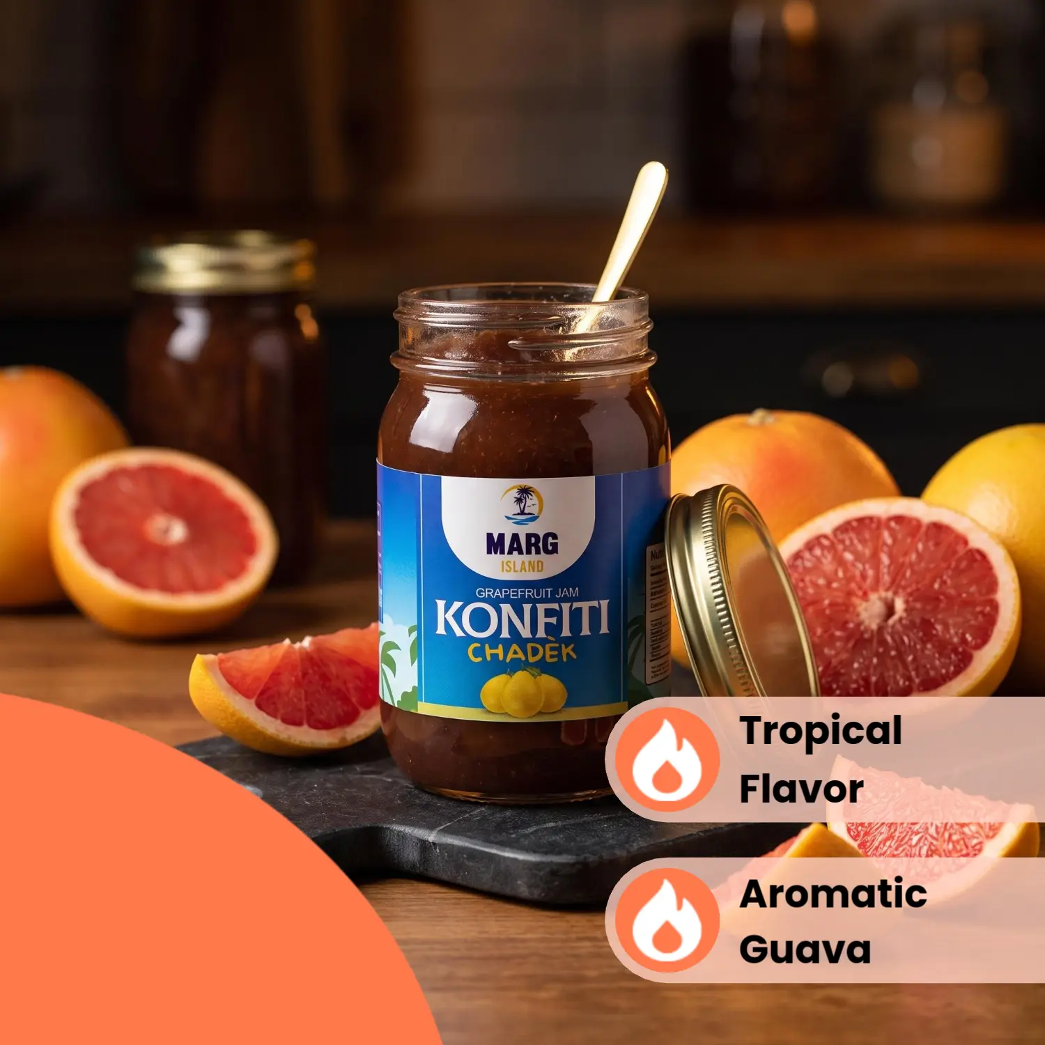 Marg Island Konfiti Gwayav – Haitian Guava Jam – Tropical Caribbean Fruit Spread