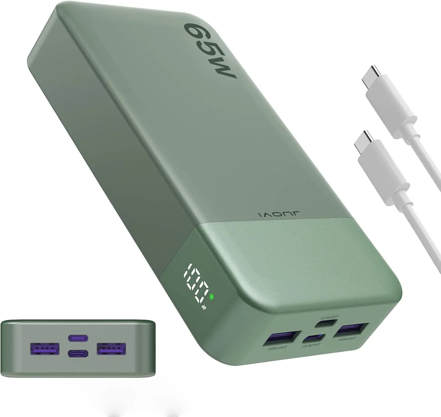 JUOVI Portable Charger Power Bank (10001-20000mAh) 65W Fast Charging, 2 USB-C + 2 USB-A Battery Power Bank Charger for MacBook, Laptops, iPhone 17/16/15/14 Series, Samsung Smartphones (Outdoor Use) summerwins