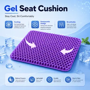 Non-Slip Gel Seat Cushion, Honeycomb Breathable Ergonomic Chair Pad for Office Chair, Car, Desk, and Wheelchair