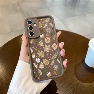 Phone Case for iPhone  14 13 Vintage Christmas Gingerbread Design Aesthetic Coquette Style Shockproof Anti-Slip Scratch-Resistant Softcase
