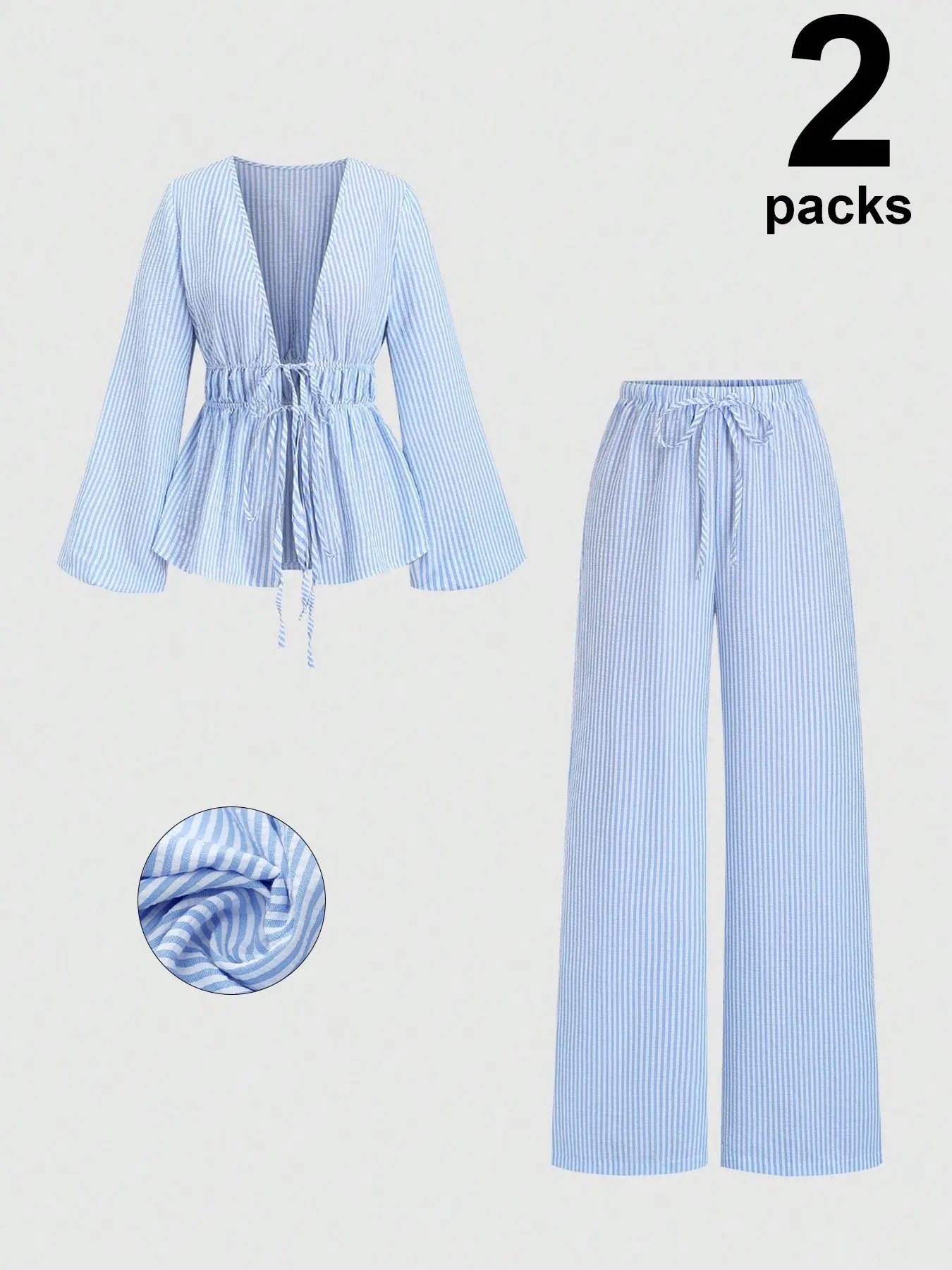 Women's Spring Autumn Casual Striped Woven Set, Co Ord Set, Long Sleeve Pants, Home Office Outdoor City Style, Loose Fit Streetwear, Casual Matching Set, Casual Lounge Set, Style Icon Set