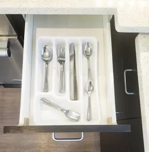 49-Piece Stainless Steel Cutlery and Tableware Set with Organizer Tray, All-In-1 Dinner Set for Kitchen Use