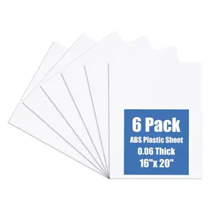White ABS Plastic Sheet 16" x 20"x 0.06" Flexible Moldable  Strength and High Tensile 1/16" Thick (1.5mm) Abs Sheet Moldable Plastic DIY Materials for  Decor and Handicrafts 6 Pack