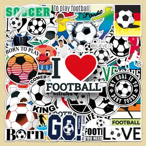 Football Sticker, 50pcs/set Football Themed Decorative Sticker, DIY Decals for Water Bottle, Laptop, Phone Case, Scrapbooking, Journal Making