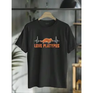 100% Cotton Outback Animal Heartbeat Zoo Keeper Australia Love Platypus T-Shirt