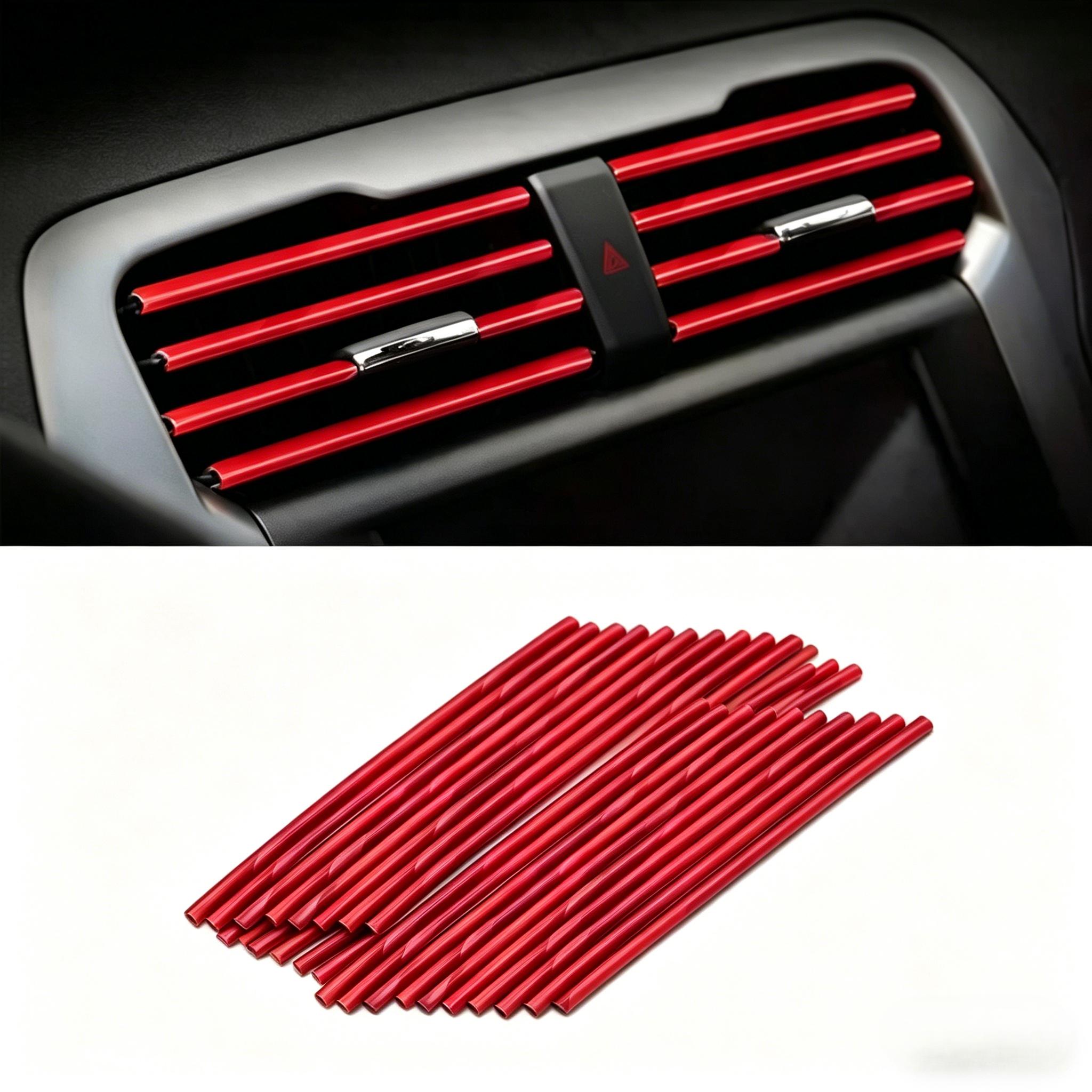 Car Air Vent Trim Strips Universal Fit Car Interior Decor Accessories Easy Install Colorful Air Conditioner Vent Decoration Cool Car Gadget for Car Lovers & Styling Enthusiasts