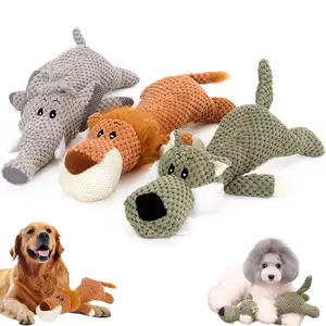 Toys Suitable for Large Dogs, Durable Chew-Resistant Sound-Making Plush Toys, Lion, Wolf, Elephant Cartoon Pet Toys, Squeaky Dog Toys Suitable for Small and Medium-Sized Dogs