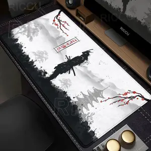 Cherry Blossom Black Ink Painting Landscape Mouse Pad Large Desk Mat Gaming Mats Anti-slip Durable Office Accessories Mousemat Mouspad Gaming Accessory