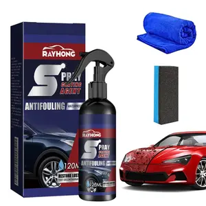 Car Ceramic Coating Spray Kit with Sponge & Towel – Nano Technology Hydrophobic & Anti-Fouling Paint Sealant, Quick 15 Min DIY Scratch Protection Gloss Shine, Waterless Wash,120ML