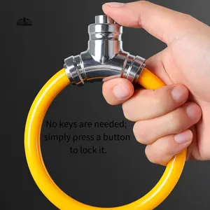 Zinc Alloy Bicycle Ring Lock with Thick Steel Cable, Portable Anti-Theft Security Lock for Mountain Road Bikes, Electric Scooters