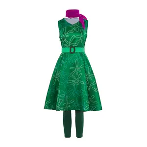 Inside Out 2 Cosplay Costume Disgust Cosplay Dress Adult Women Halloween Costume Clothing Party Womenswear Fitted