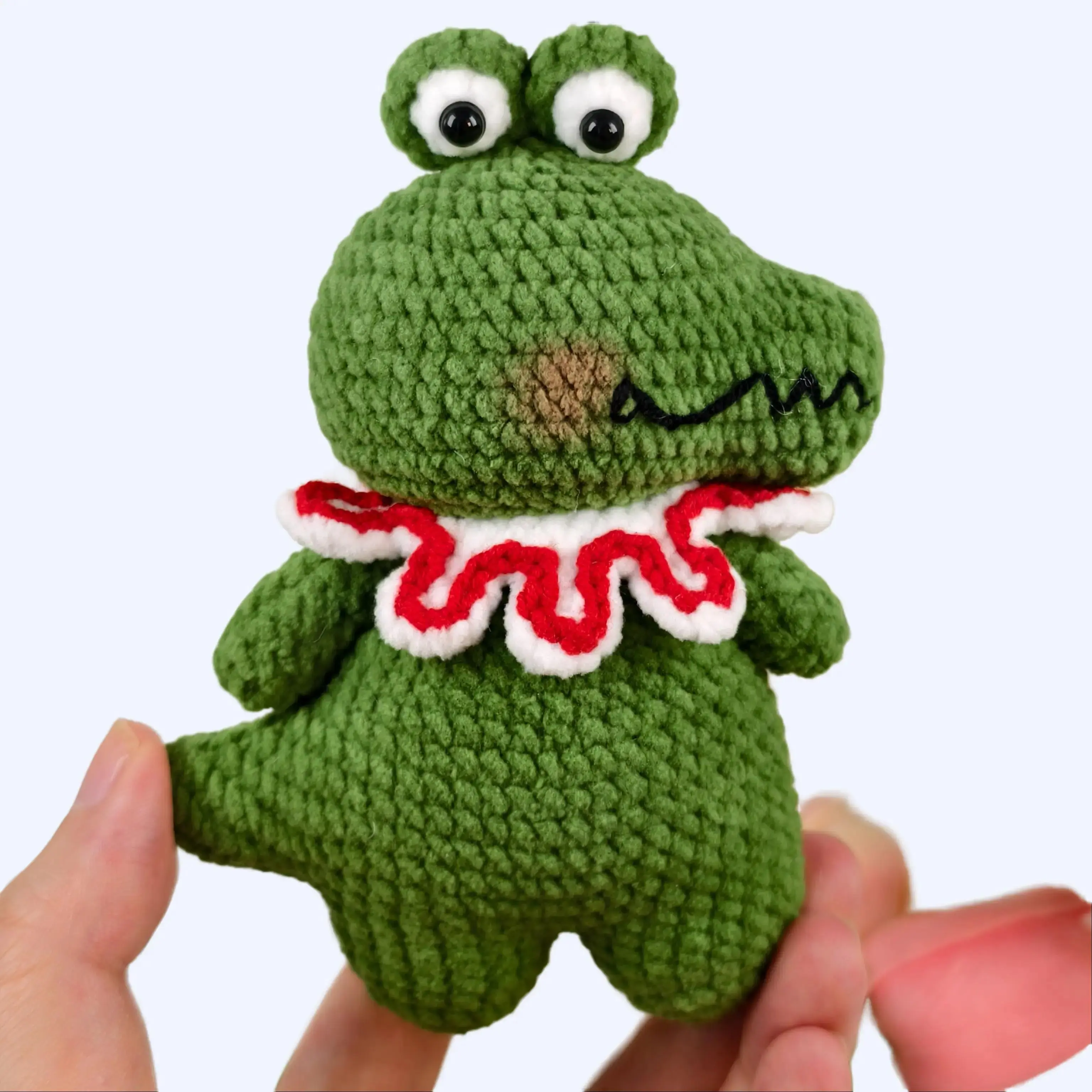 Handmade Amigurumi Crochet Single-Sided Dachshund with Scarf Plushie