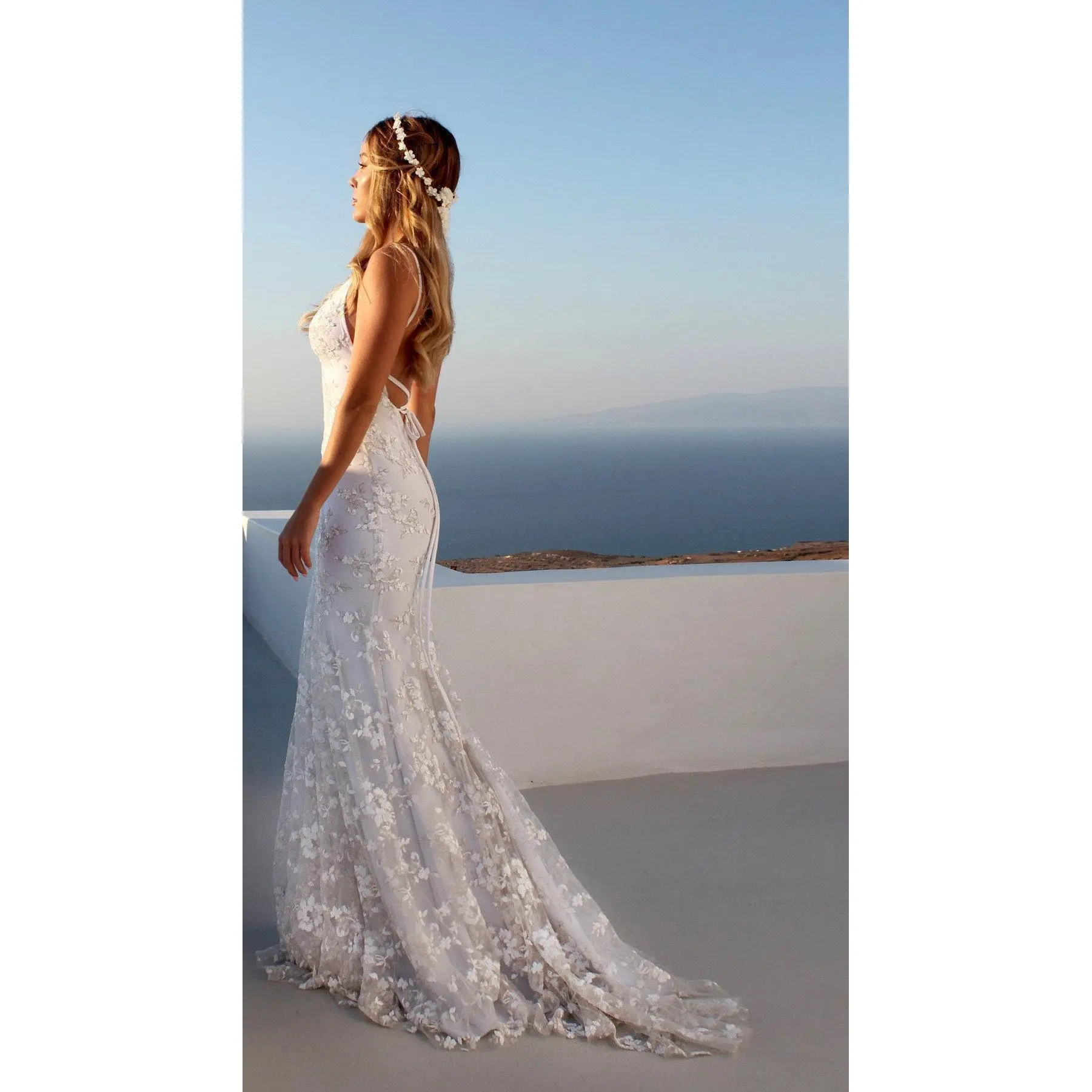 Women's Sexy Lace Sleeveless White Bridal Wedding Dress Ladies Gown Fashion Womenswear