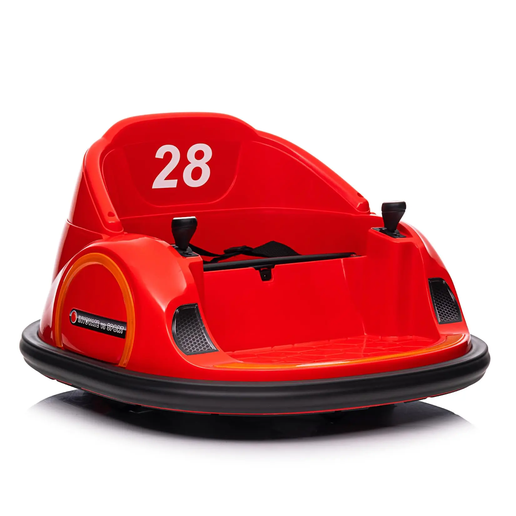 GARVEE 12V Electric Ride-On Bumper Car for Toddlers with Remote Control, Battery Display, 360° Spin, LED Lights, MP3 Player, USB Port in Red - Fun and Safe Ride-On Toy Vehicle