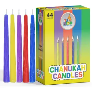 Colorful Chanukah Candles 1-Pack - Standard Size Fits Most Menorahs - Premium Quality Wax - Assorted Colors - Bulk Pack for All 8 Nights of Hanukkah