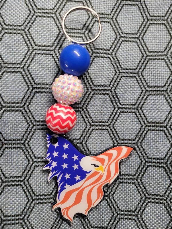 Red, white, and blue eagle Key Chain
