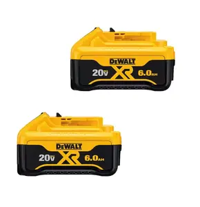 DEWALT 20V 6Ah DCB206-2 MAX Compact Power Tool Battery - High Capacity Lithium Ion for Efficient Performance (2 Count)
