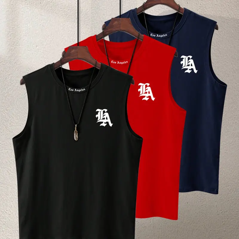 Men's 3-Pack Quick-Dry Sleeveless Tank Tops, Fitted Gym Muscle Tees for Summer Sports and Daily Wear, Comfortable Athletic Base Layer, Activewear Sleeveless, Athletic Apparel Tops, Gymswear, Workout Clothes