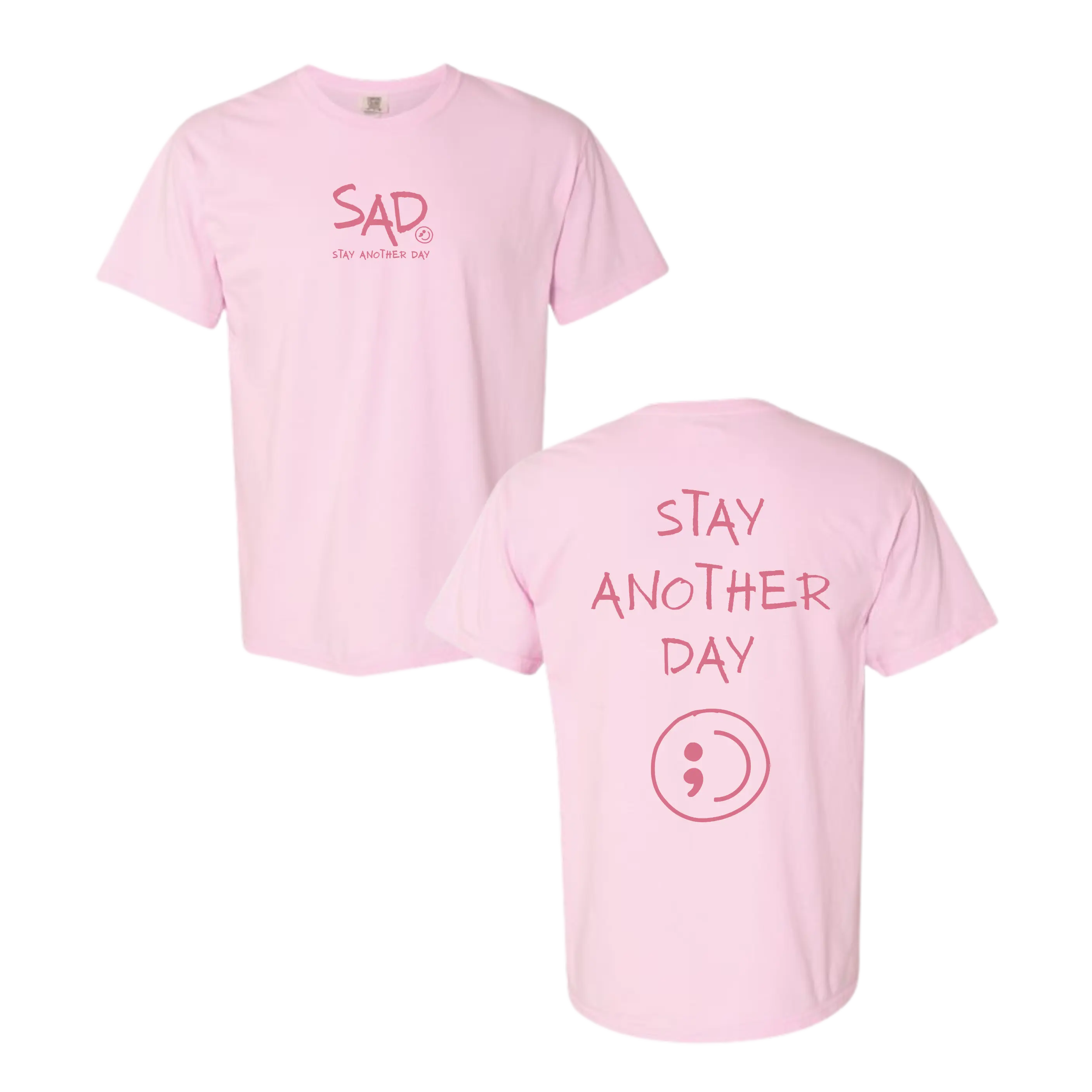 Stay Another Day Women's Soft Cotton Casual T-Shirt, Breathable Short-Sleeve Pastel Graphic Tee for Mental Health Awareness, Shortsleeve, Style, T Shirts, Lady, Top, Comfortable, T Shirts Women
