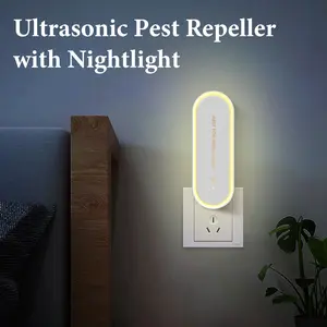 Indoor Ultrasonic Pest Deterrent, Plug-in Repeller with Night Light Repels Mice, Roaches & Insects