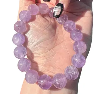 MissAmber's Crystals Natural Purple Crystal Bracelet - Stretch Bracelet with Rabbit Hair Crystal for Spiritual Protection and Chakra Alignment