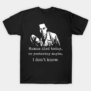 Albert Camus - The Stranger Classic T-shirt, Albert Camus Unisex T-shirt, nitsch Tees, sartre, jean paul sartre, camus, existentialism, Cotton, Casual, Fashion, Menswear, Retro, Streetwear, Top, Vintage, Classic, Stylish, Basic, Fantastic, Gift For Her