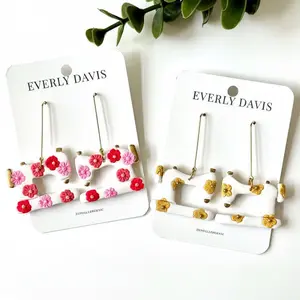 Sewing Machine Floral Dangle Earrings