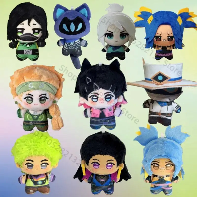 New Valorant Character Plushies - 10cm Pendant Dolls (Cypher, Clove, Neon, Iso, Skye, Reyna, Gekko, Viper, Sage, Jett, Omen, Yoru) - Adorable Toy Gift for Game Fans, H