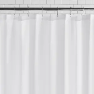 Mainstays Water Repellent Microfiber Fabric Shower Liner, 70 x 72 in., White