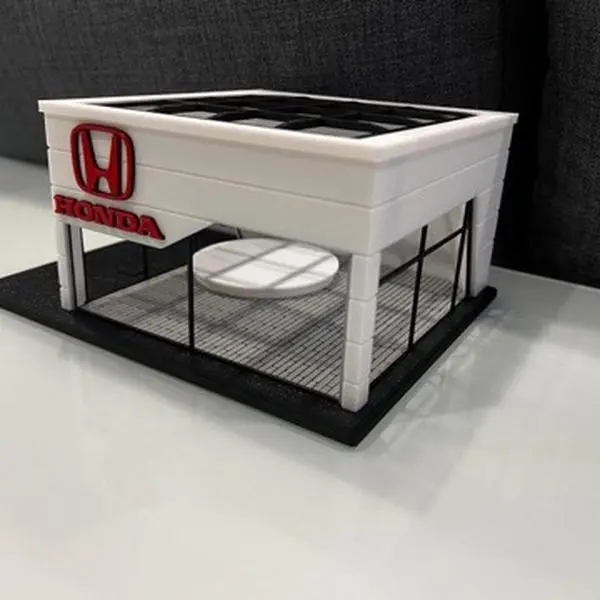 High-quality 3D printed Honda dealership diorama, designed for diecast collectors and car enthusiasts.