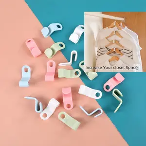 20 hanger connection hooks for clothing storage, hanger accessories, space saving organizer, space saving hangers Lightweight Hanging Plastic Wooden