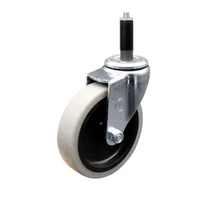 Service Caster Brand Replacement for Colson Caster 1.04367 MTG41 - 4 Inch Swivel Thermoplastic Rubber Caster and 7/8" Expanding Adapter Stem - 125 lbs./caster