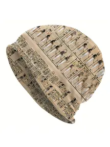 BIIHUDU Egyptian Gods Beanie Hat with Anubis, Horus, Ra & Egyptian Book of the Dead - Funky Ancient Egypt Themed for Men,, Th