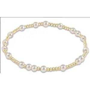 6mm pearl+3mm gold bead elastic bead str