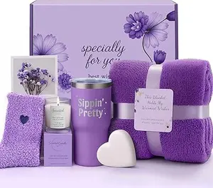 Christmas Spa Gift Baskets for Women - Relaxing Wellness Self-Care Set, Festive & Home Supplies Party Gift for Birthdays, Mother’s Day