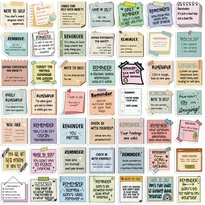 Set of 50 Inspirational Reminder Stickers, Vinyl Membrane Stickers for Water Bottles, Laptops, Plastic Surfaces, Reusable Matte Surface, Motivational Quotes