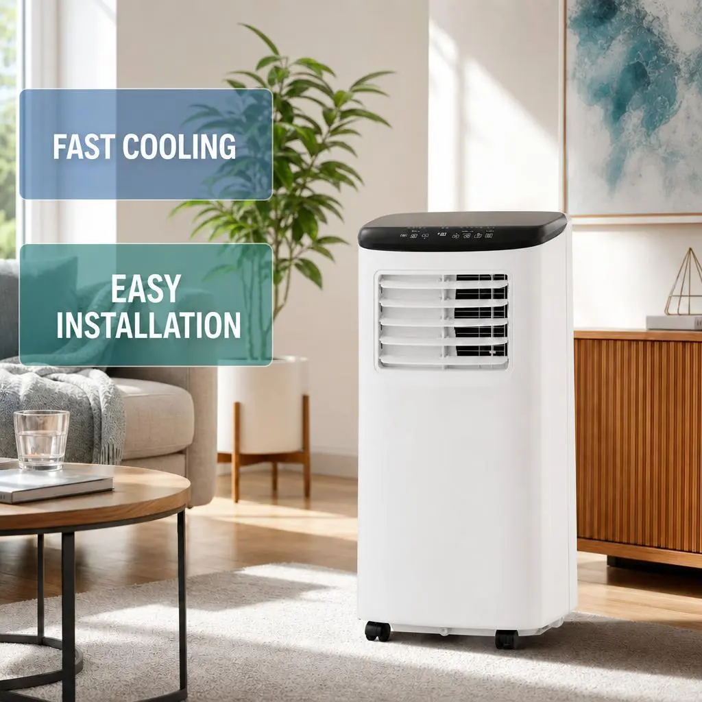 Ice-Cold 8000 BTU Portable Air Conditioner - 5-Min Tool-Free Setup, Ultra Quiet 3-in-1 AC Unit with Remote, Best Electric Bill Saver for Bedroom & Office summergarden