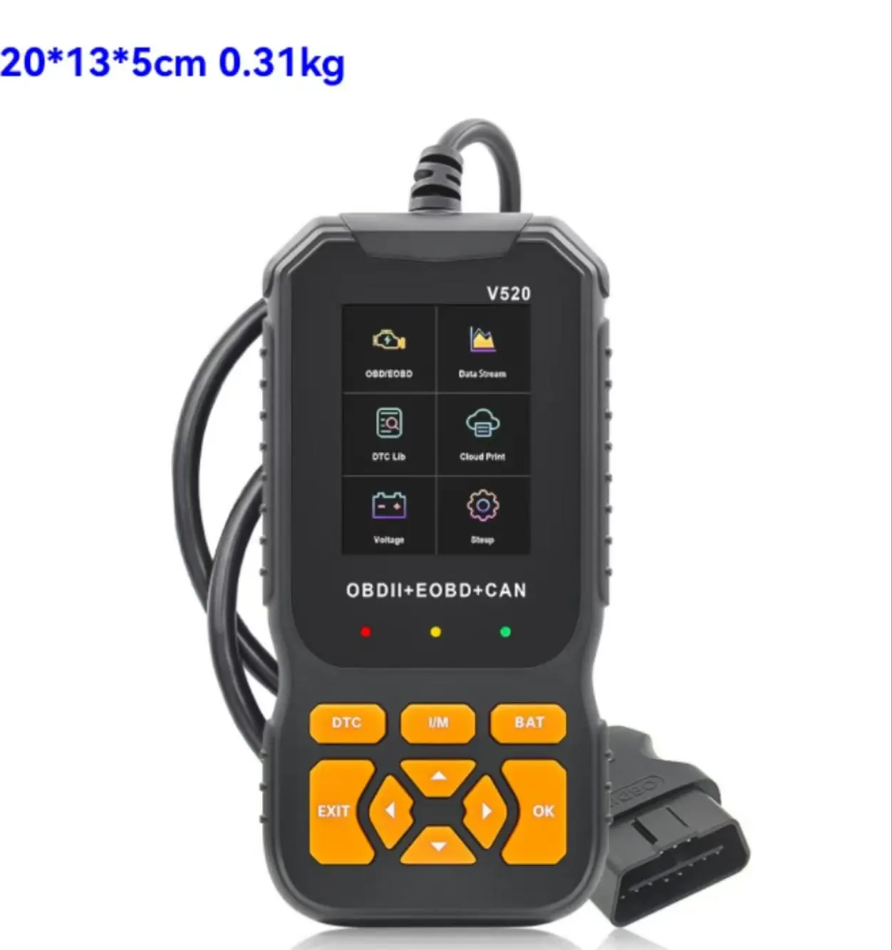 OBD2 Scanner Diagnostic Tool V520 Car Scanner Vehicle Code Reader Enhanced Automotive Fault Diagnostic Tool with Read/Erase Fault Code Cloud Data Print Car Scan Check Tool for Cars After 1996