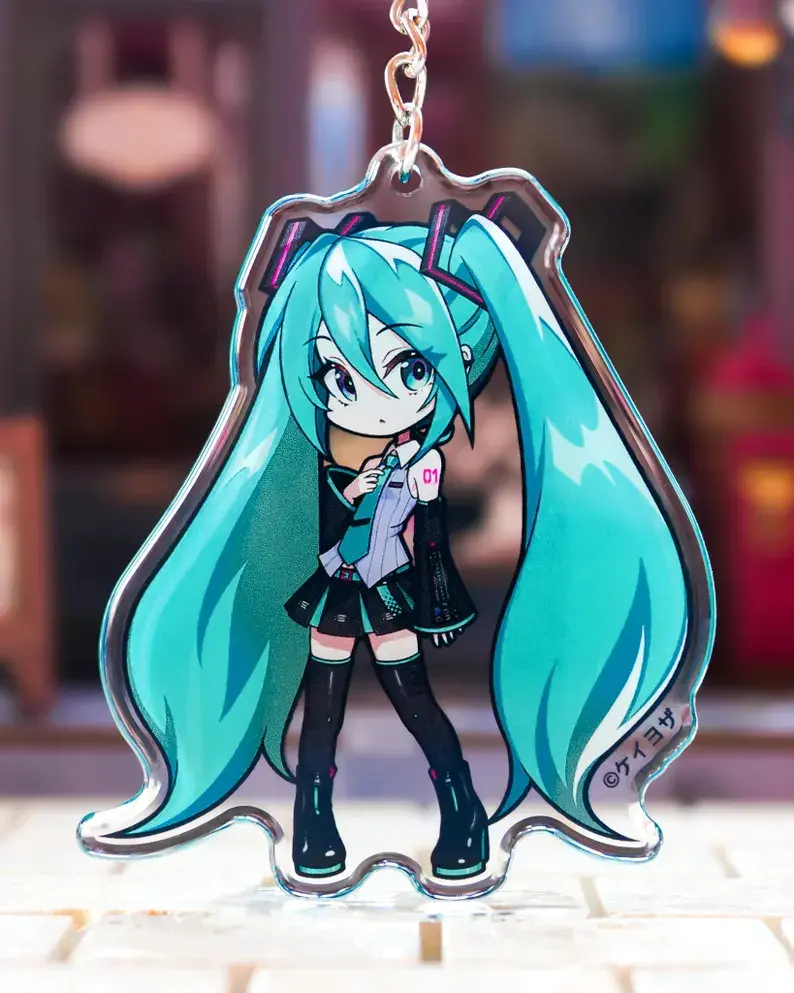 Hatsune Miku Acrylic Keychain – Double Sided Character Key Ring, Bag Charm Gift for Anime & Vocaloid Fans