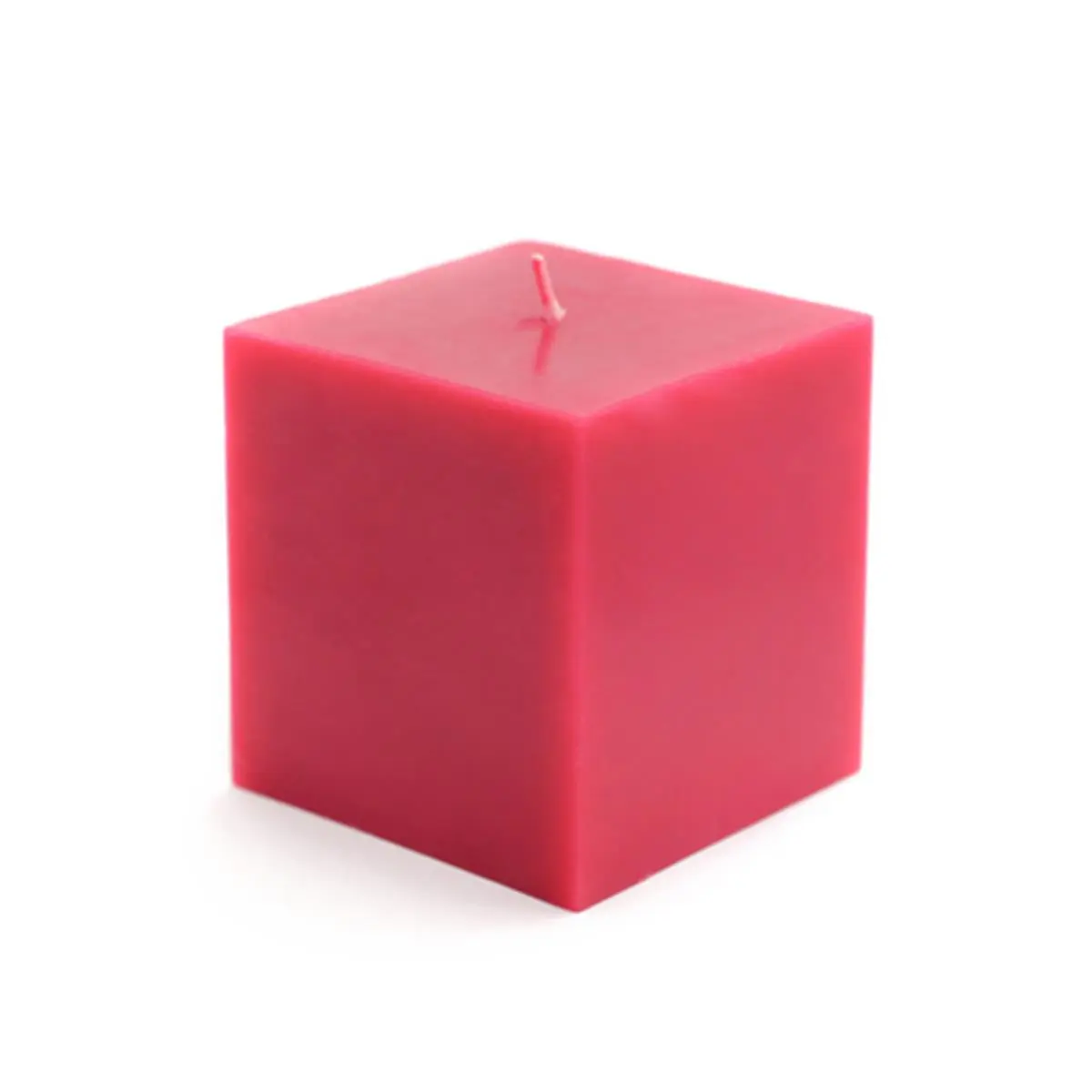 CPZ-127-12 Unscented Red 3" l x 3" w x 6" h Square Pillar Colored Wax Candles - 12pcs Case, Bulk Handpoured 50-Hour Clean Burn, Smokeless Dripless for Wedding Centerpieces, Home Decor