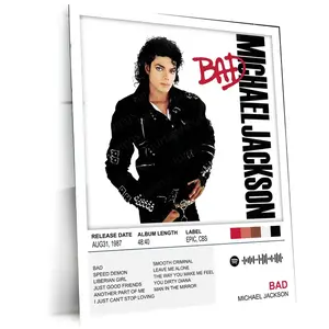 Bad – Michael Jackson | Iconic Album Cover Poster_No Framed