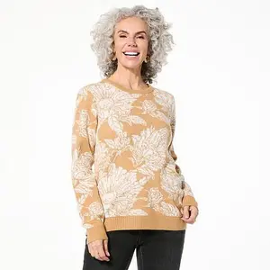 DG2 by Diane Gilman Lux Touch Engineered Jacquard Sweater
